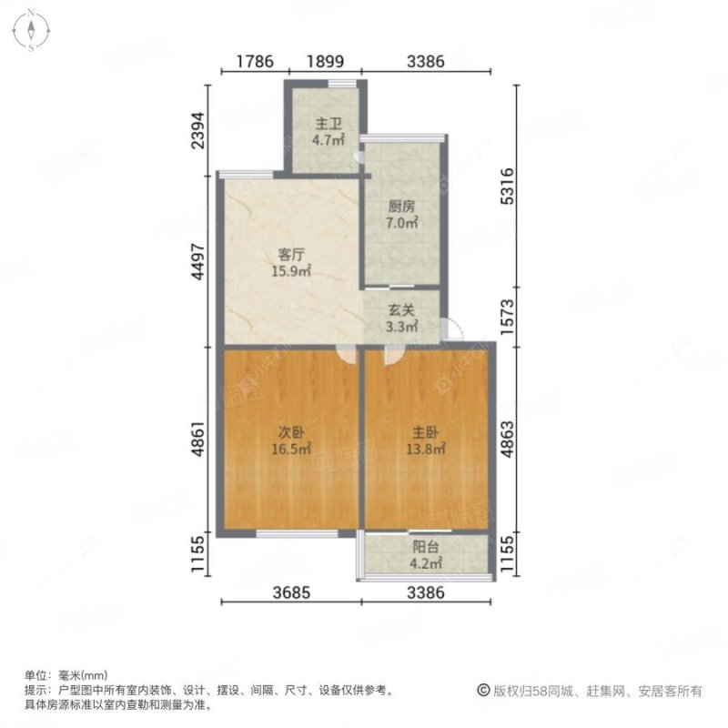 上海杨泰三村西区在售二手房源户型图_小牛看房