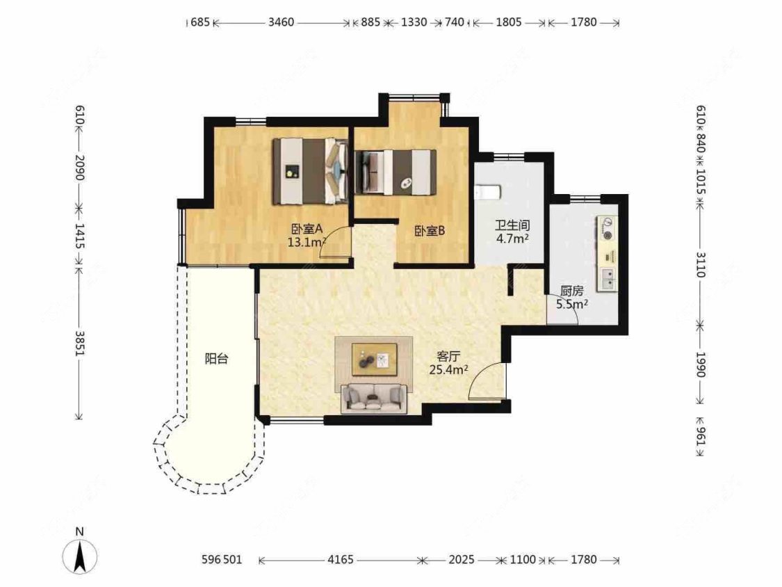 上海菊泉新城爱建顾园西区在售二手房源户型图_小牛看房