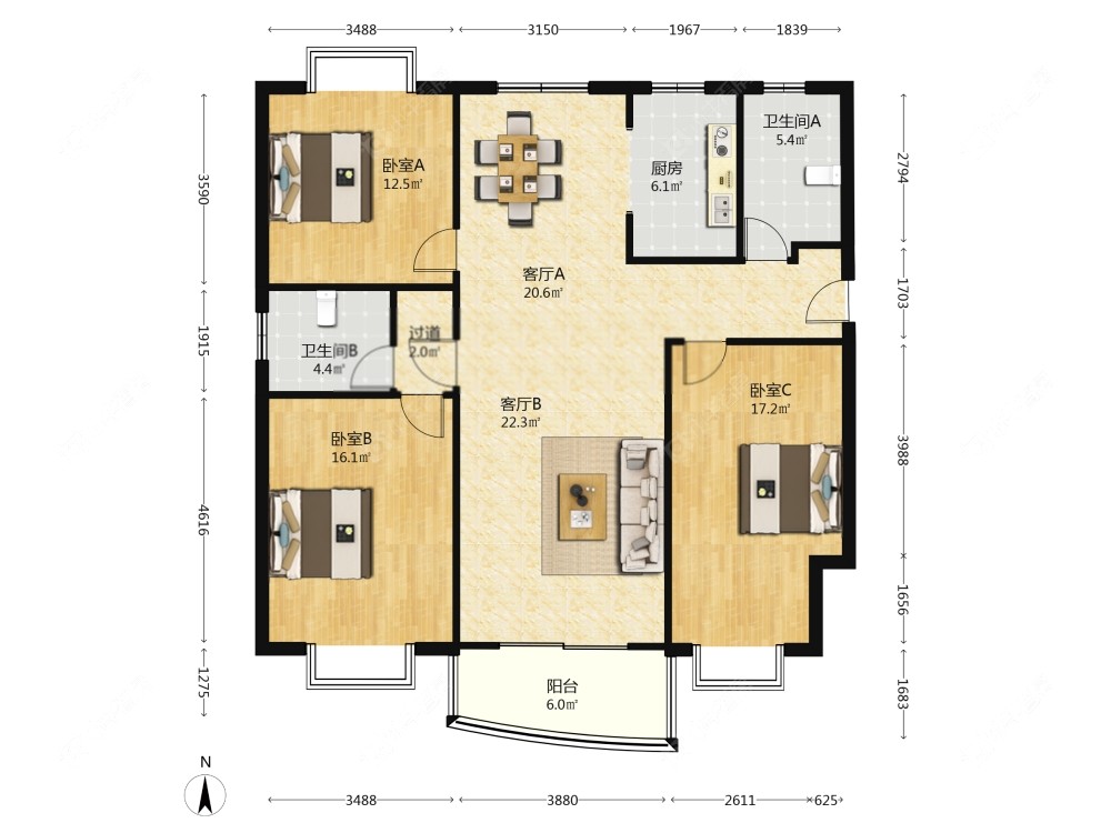 上海金桥名都在售二手房源户型图_小牛看房