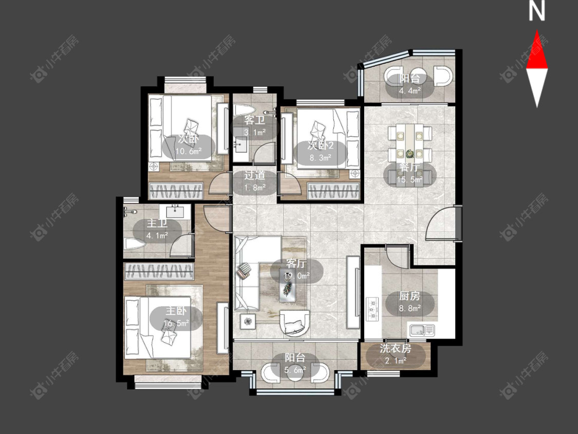 上海江临天下在租房源户型图_小牛看房