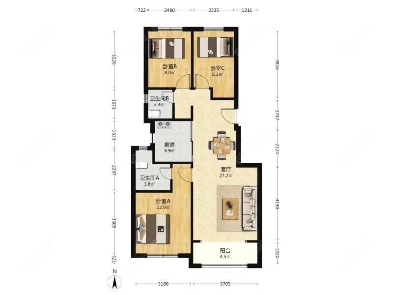 上海信达泰禾上海院子在售二手房源户型图_小牛看房