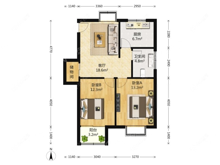 上海逸翠公馆在租房源户型图_小牛看房