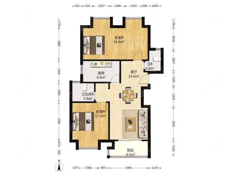 上海万业紫辰苑在租房源户型图_小牛看房
