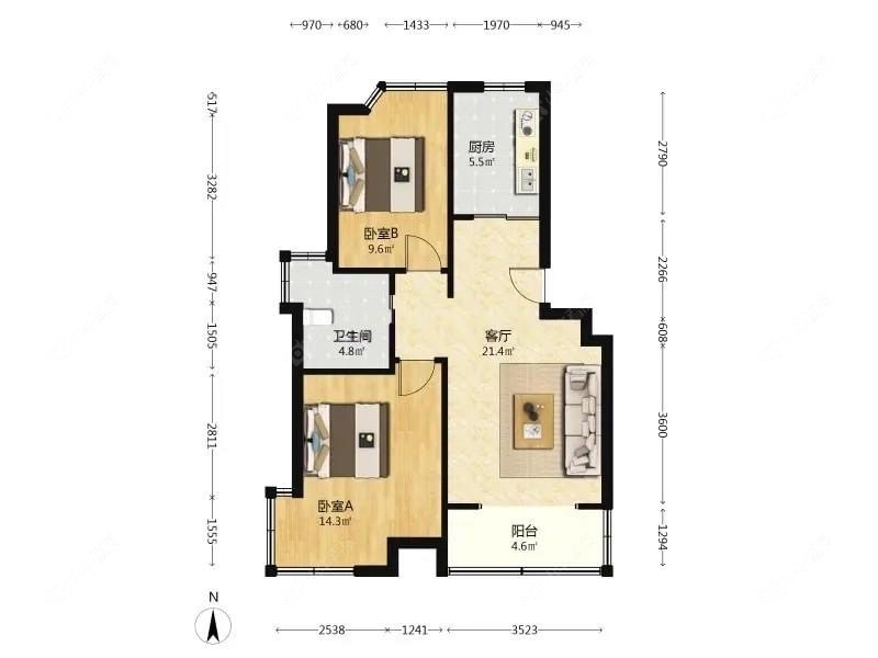上海菊泉新城爱建顾园东区在售二手房源户型图_小牛看房