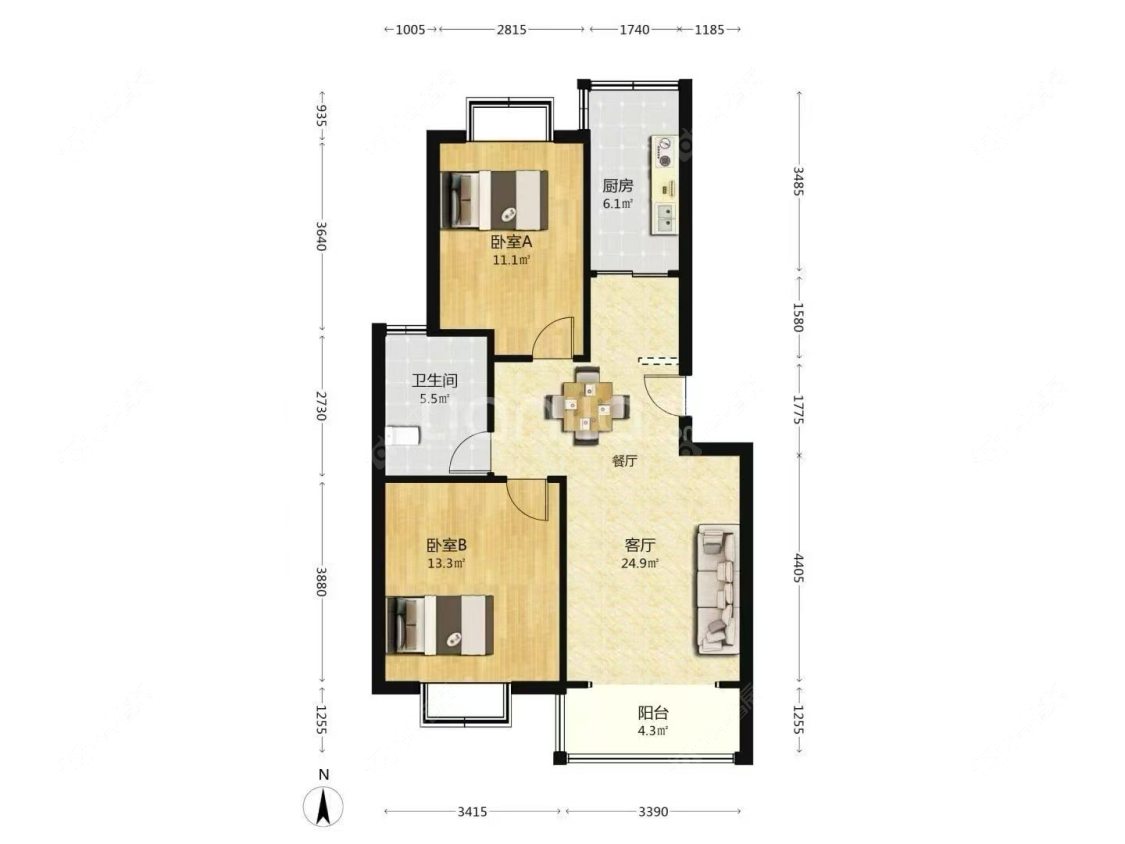 上海盛达家园在售二手房源户型图_小牛看房