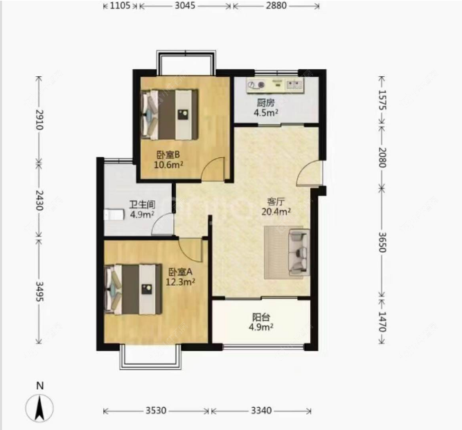 上海幸福小镇明丰绿都在售二手房源户型图_小牛看房