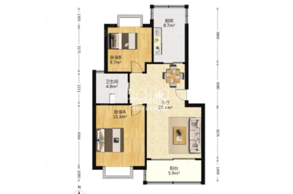 上海文化馨苑在租房源户型图_小牛看房