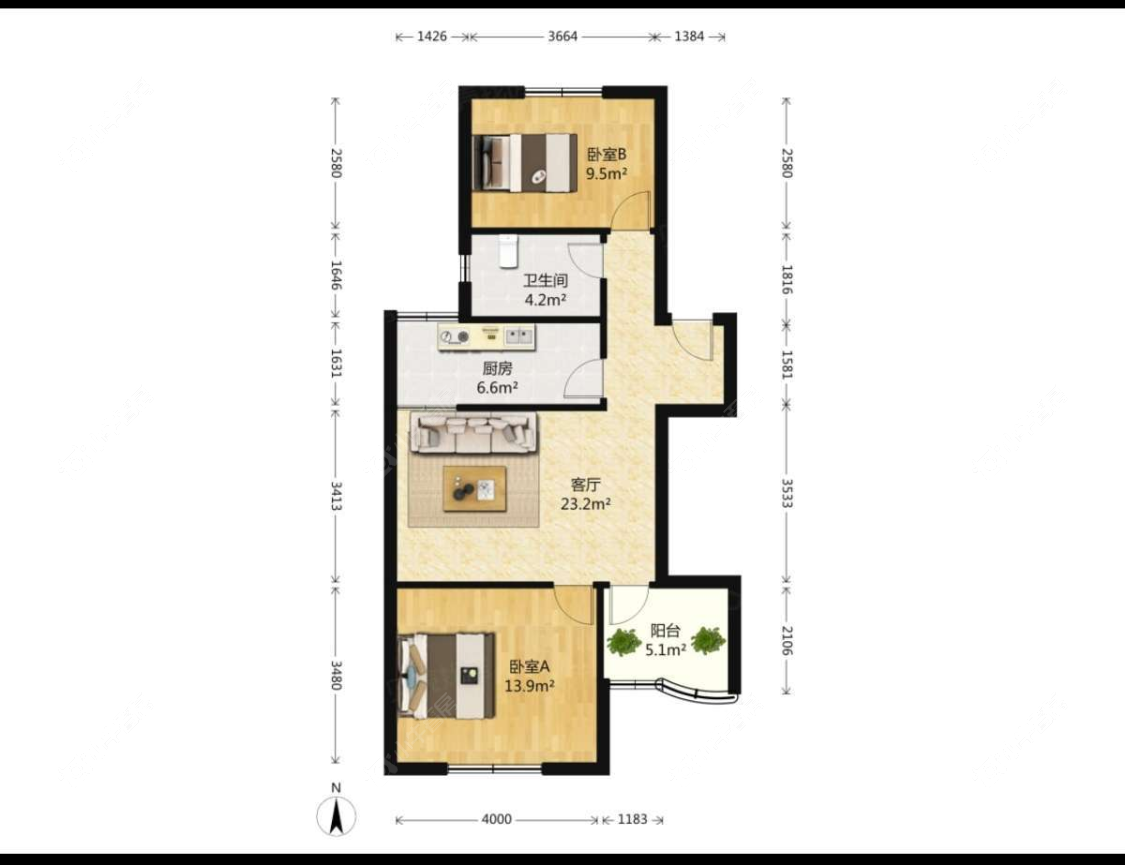 上海御桥花园在租房源户型图_小牛看房
