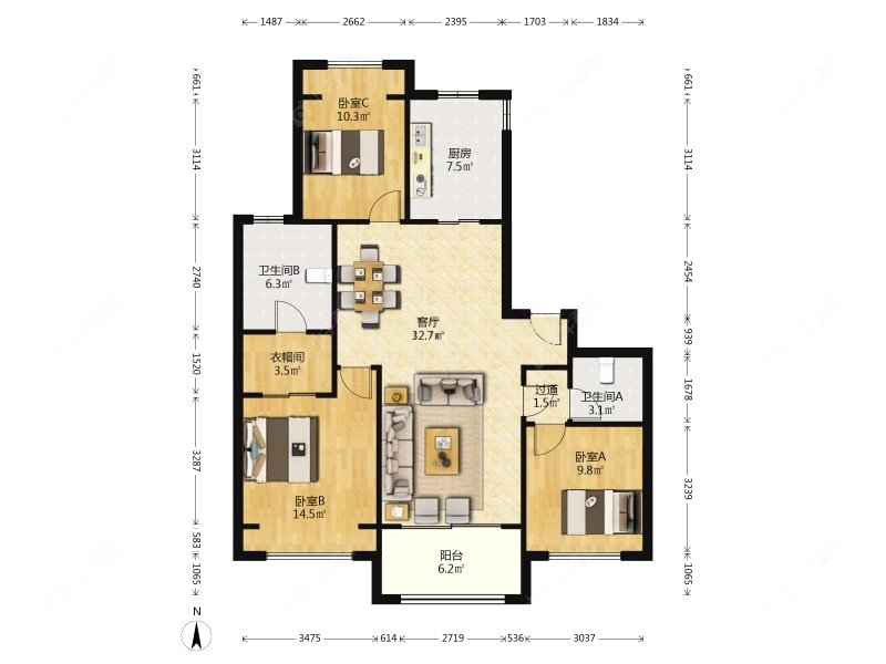 上海首创天阅滨江在售二手房源户型图_小牛看房