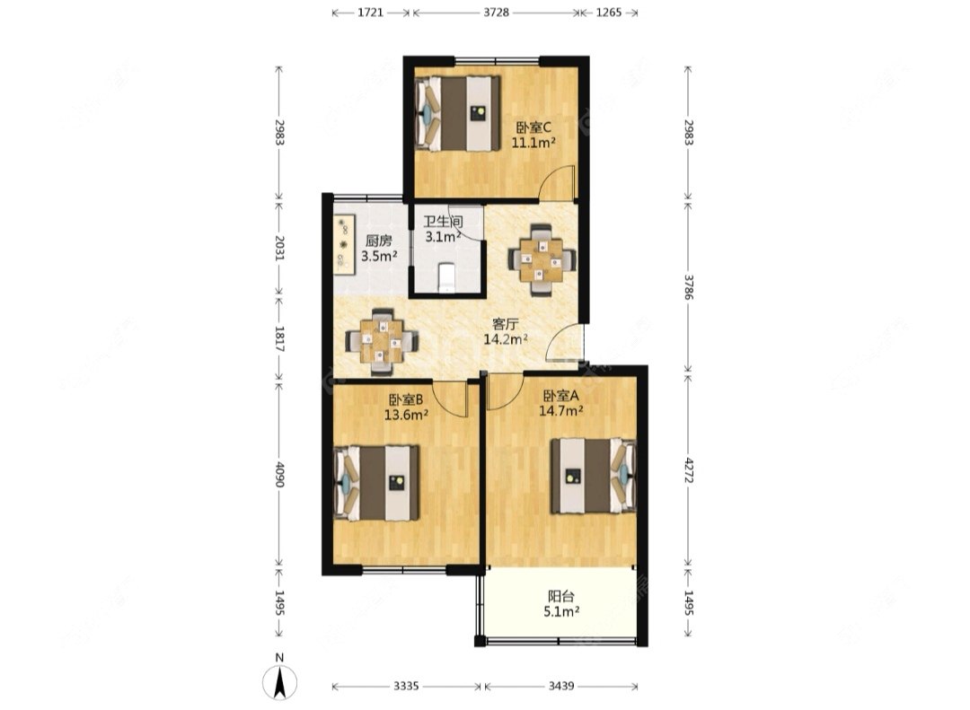 上海浦发绿城在售二手房源户型图_小牛看房