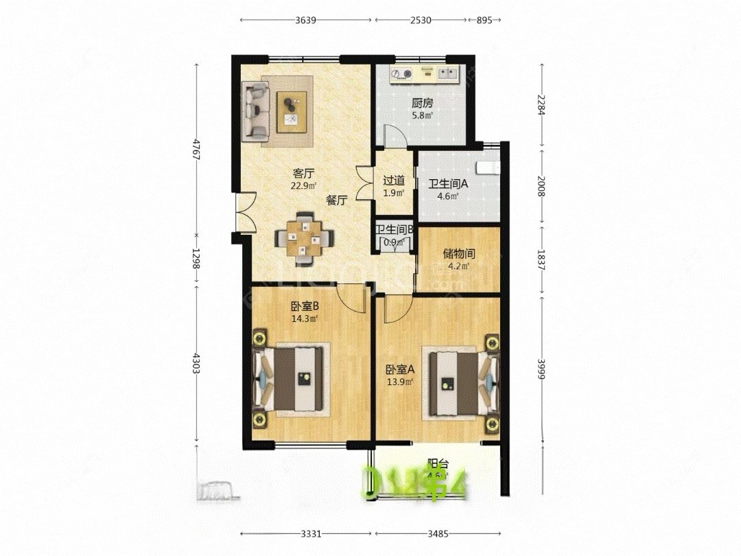 上海阳光园二三期在售二手房源户型图_小牛看房