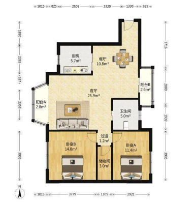 上海徐家汇花园2室2厅在售二手房房源图片
