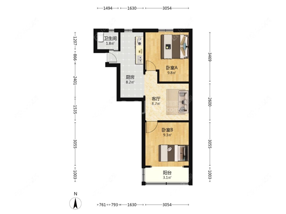 上海阳光三村在售二手房源户型图_小牛看房