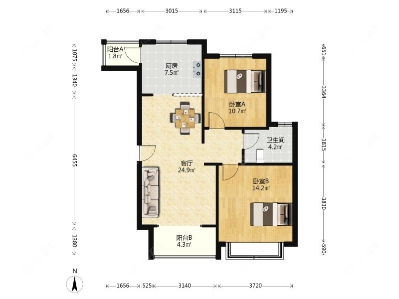 上海瑞祥嘉苑二期在售二手房源户型图_小牛看房
