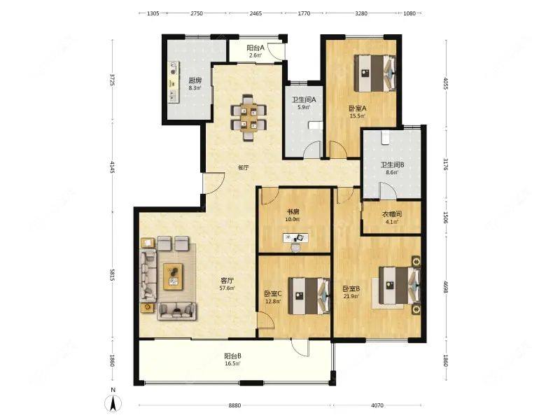 上海三湘七星府邸在售二手房源户型图_小牛看房