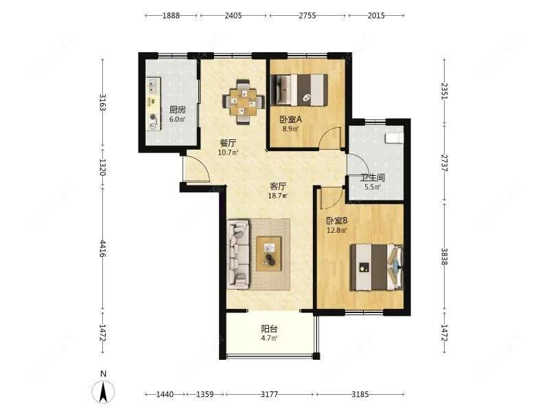 上海宝沁苑在售二手房源户型图_小牛看房