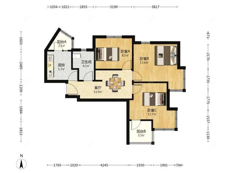 上海馨佳园六街坊在售二手房源户型图_小牛看房