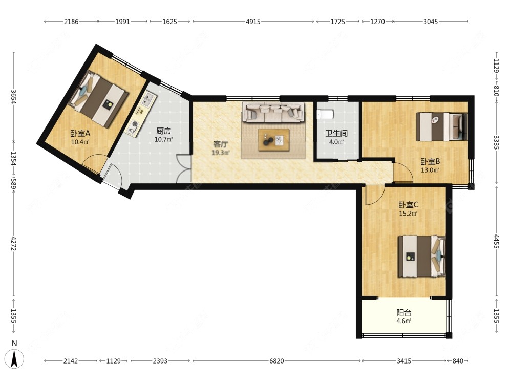 上海东明苑在租房源户型图_小牛看房