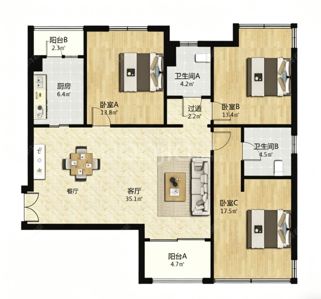 上海圣和静安公馆在售二手房源户型图_小牛看房