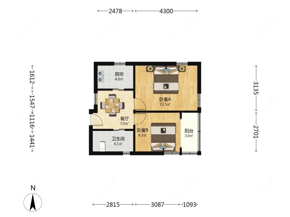 上海云台一小区在售二手房源户型图_小牛看房