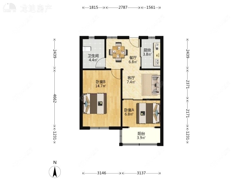 上海新德三村在售二手房源户型图_小牛看房
