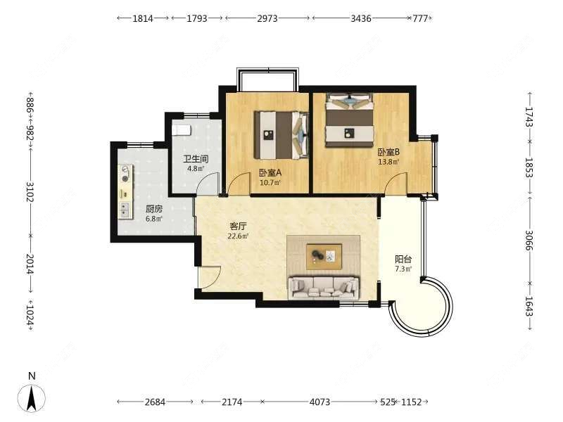 上海菊泉新城爱建顾园东区在售二手房源户型图_小牛看房