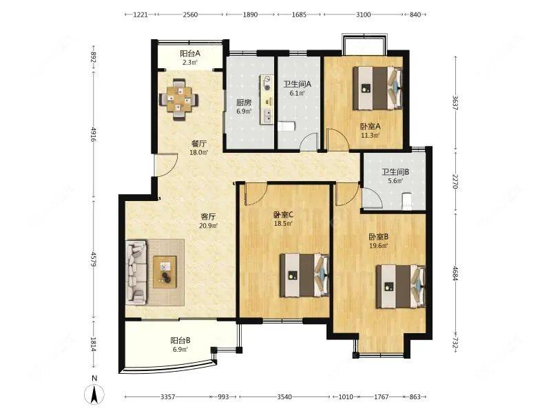 上海黄兴绿园西区在售二手房源户型图_小牛看房