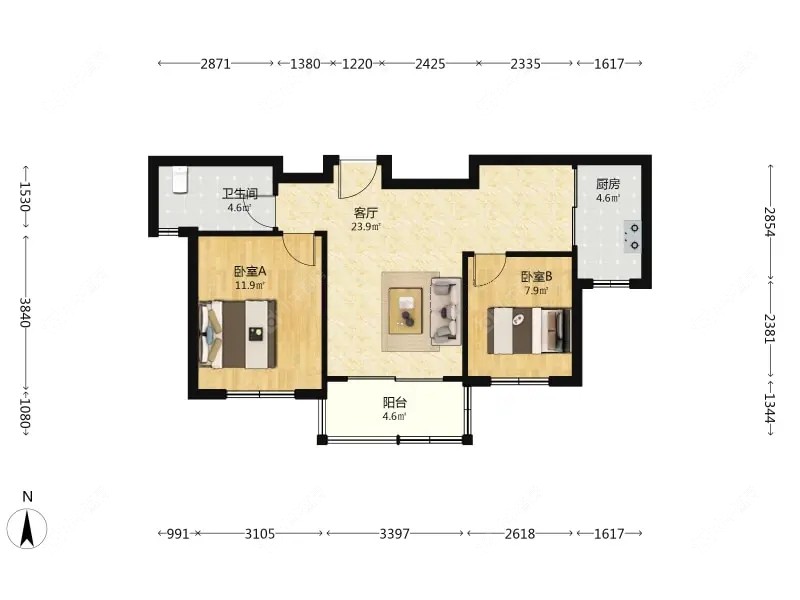 上海文宝苑在售二手房源户型图_小牛看房
