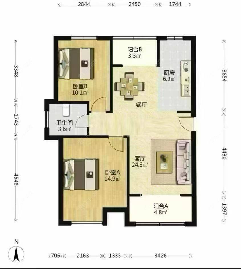 上海申城佳苑二期A块在售二手房源户型图_小牛看房