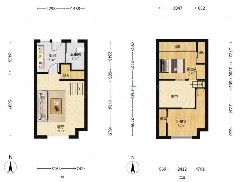 上海九久青年城在租房源户型图_小牛看房