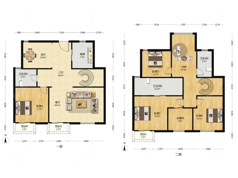 上海银亿领墅在售二手房源户型图_小牛看房