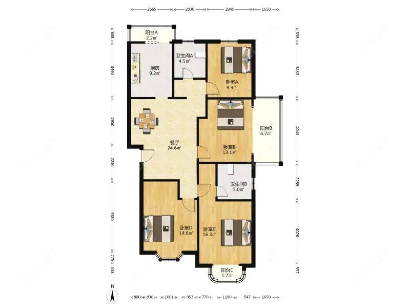 上海黄兴公寓在售二手房源户型图_小牛看房