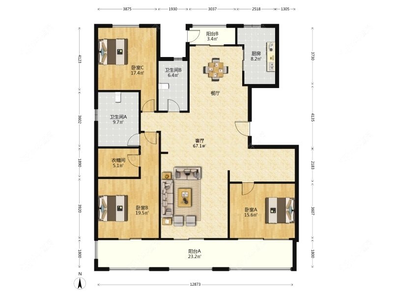 上海三湘七星府邸在售二手房源户型图_小牛看房