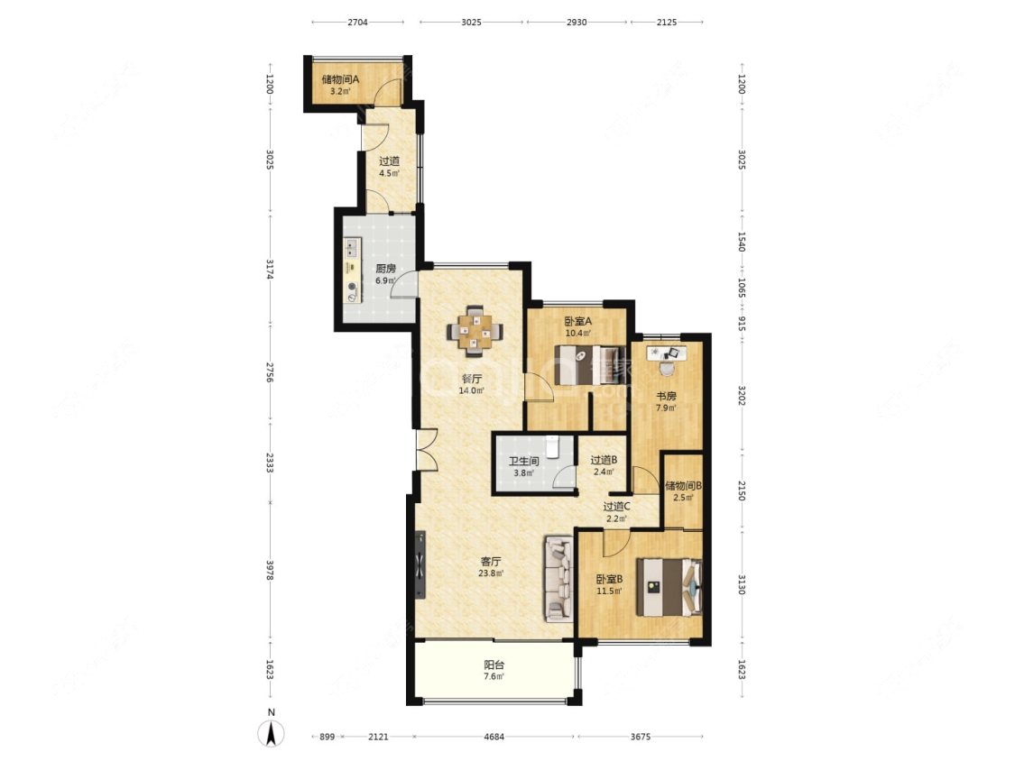 上海地产尚海郦景在售二手房源户型图_小牛看房