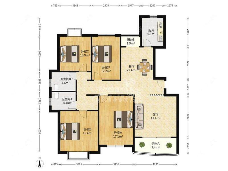 上海文化馨苑在售二手房源户型图_小牛看房