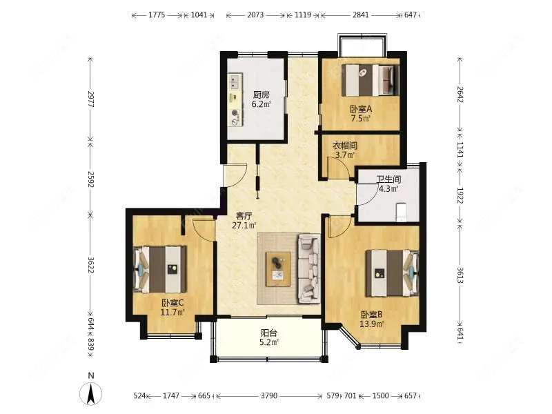 上海菊泉新城爱建顾园西区在售二手房源户型图_小牛看房