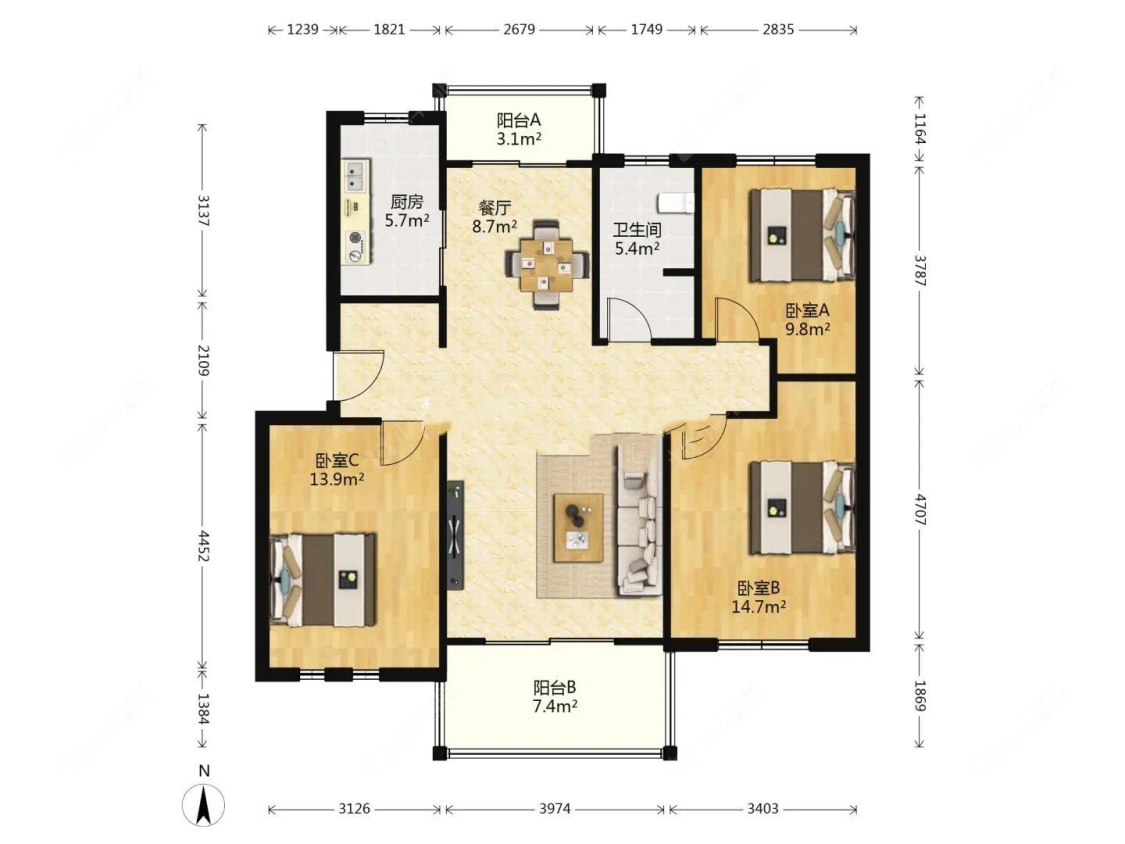 上海顺驰美兰湖在售二手房源户型图_小牛看房