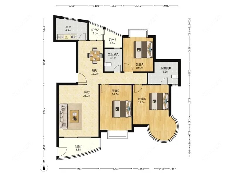 上海山水国际在售二手房源户型图_小牛看房