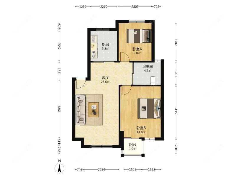 上海海尚菊苑南区在售二手房源户型图_小牛看房