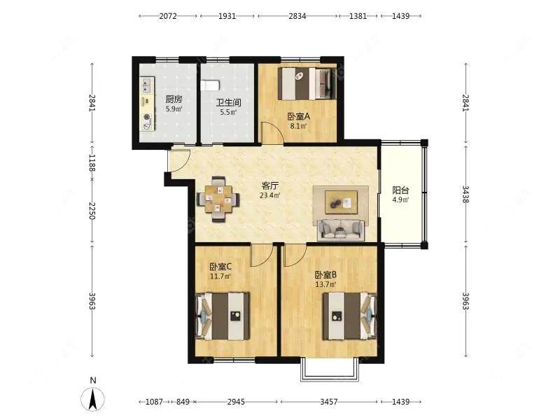 上海古北菊翔苑南区在售二手房源户型图_小牛看房