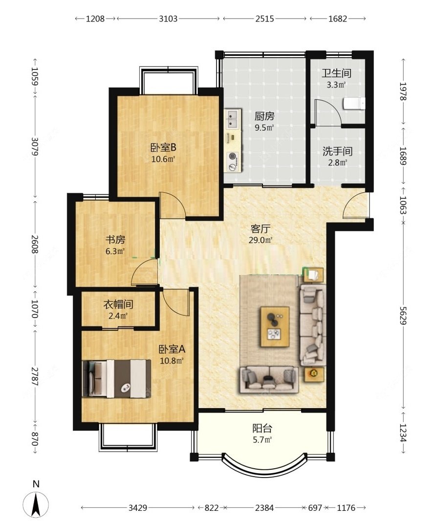 上海明丰花园在售二手房源户型图_小牛看房