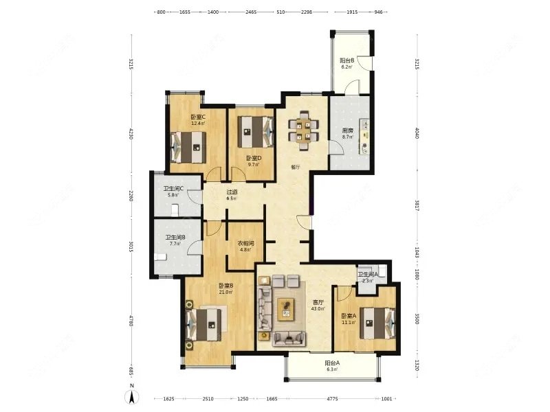 上海尚浦名邸在售二手房源户型图_小牛看房