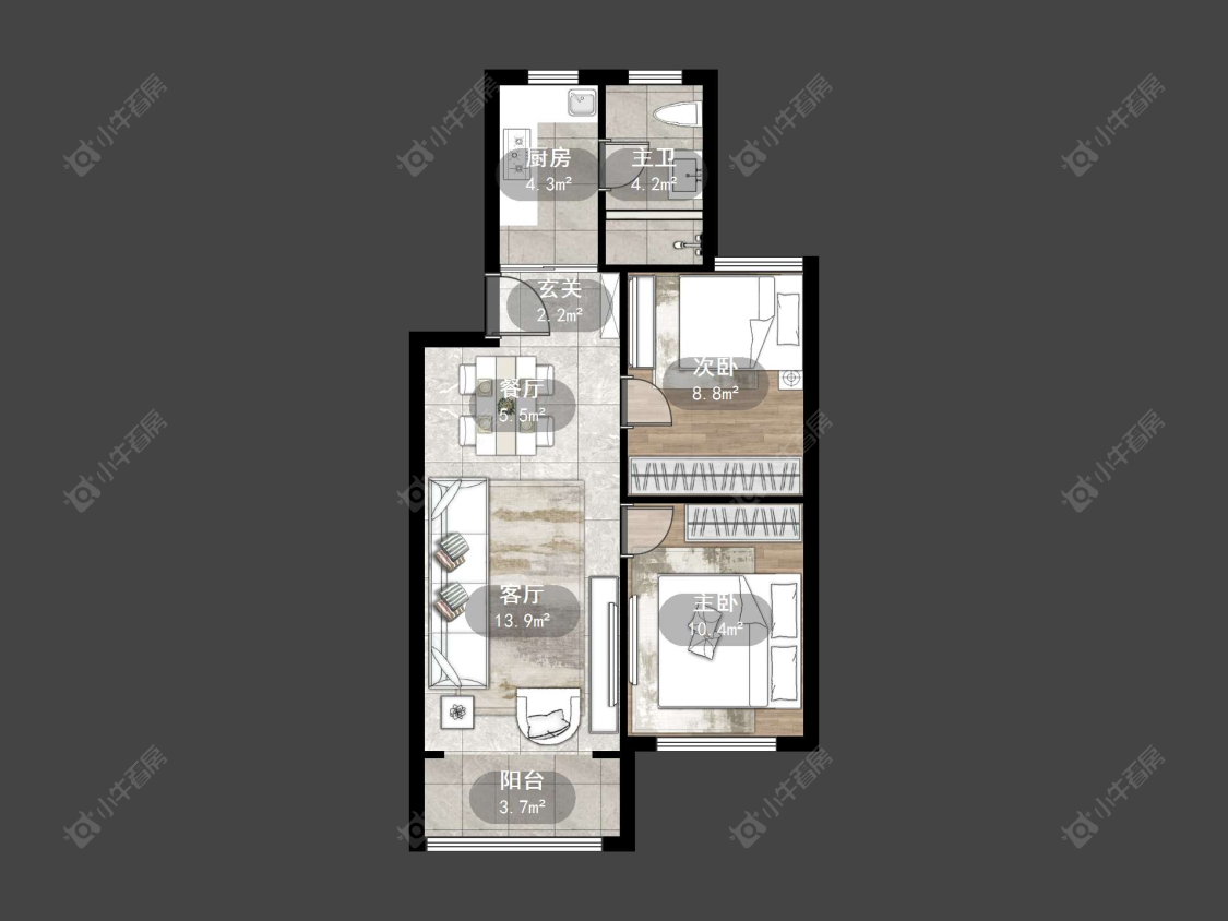 上海共江小区在租房源户型图_小牛看房