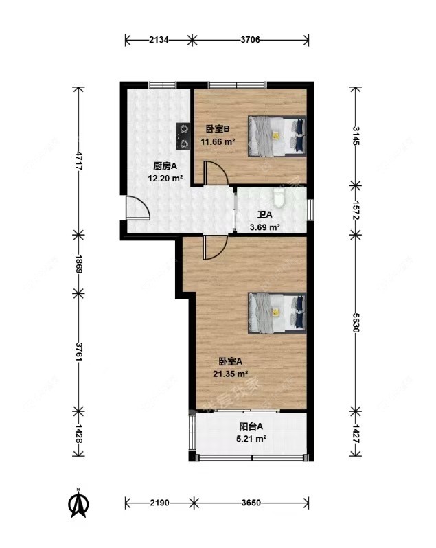 上海临沂五村在售二手房源户型图_小牛看房