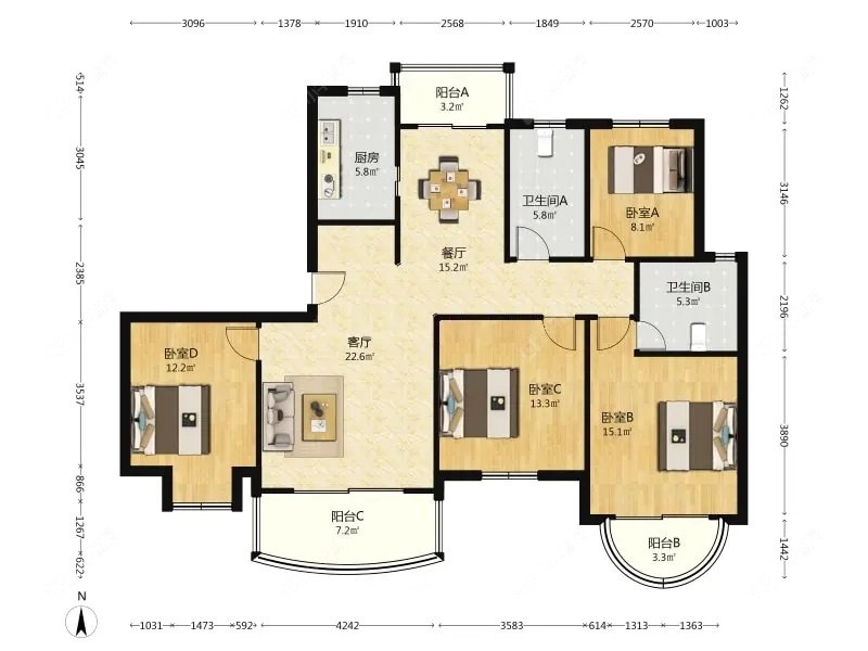 上海北宸佳苑在售二手房源户型图_小牛看房