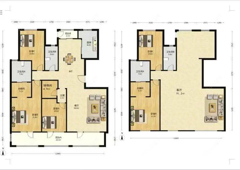 上海三湘七星府邸在售二手房源户型图_小牛看房