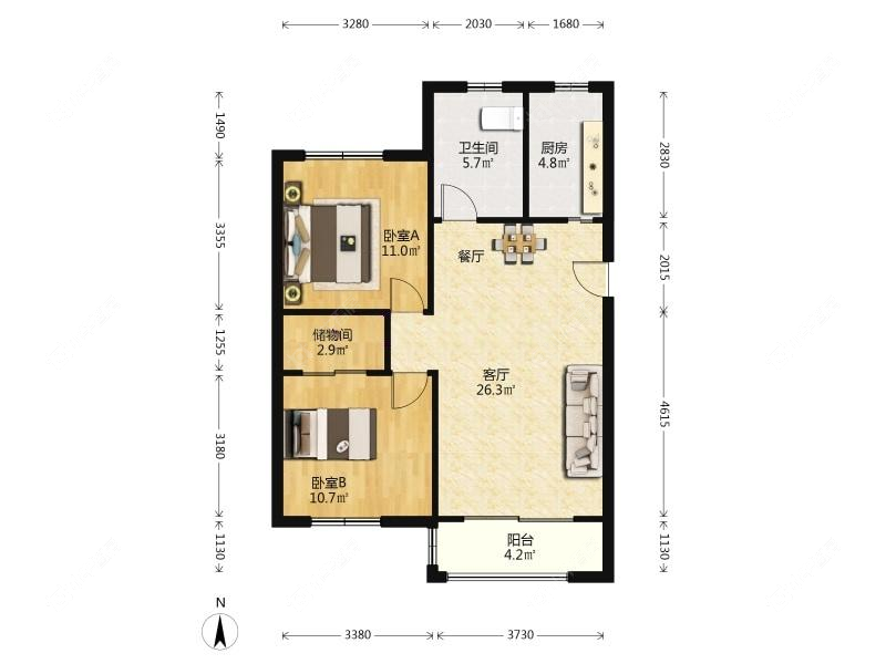 上海世博家园八街坊在售二手房源户型图_小牛看房