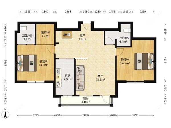 上海恒大星级公寓一期在租房源户型图_小牛看房