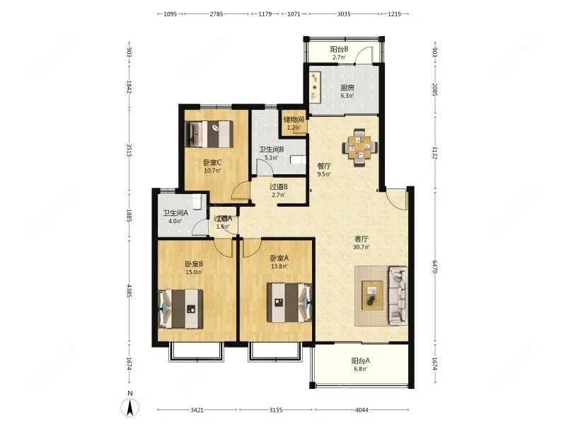 上海佳泰花园在售二手房源户型图_小牛看房