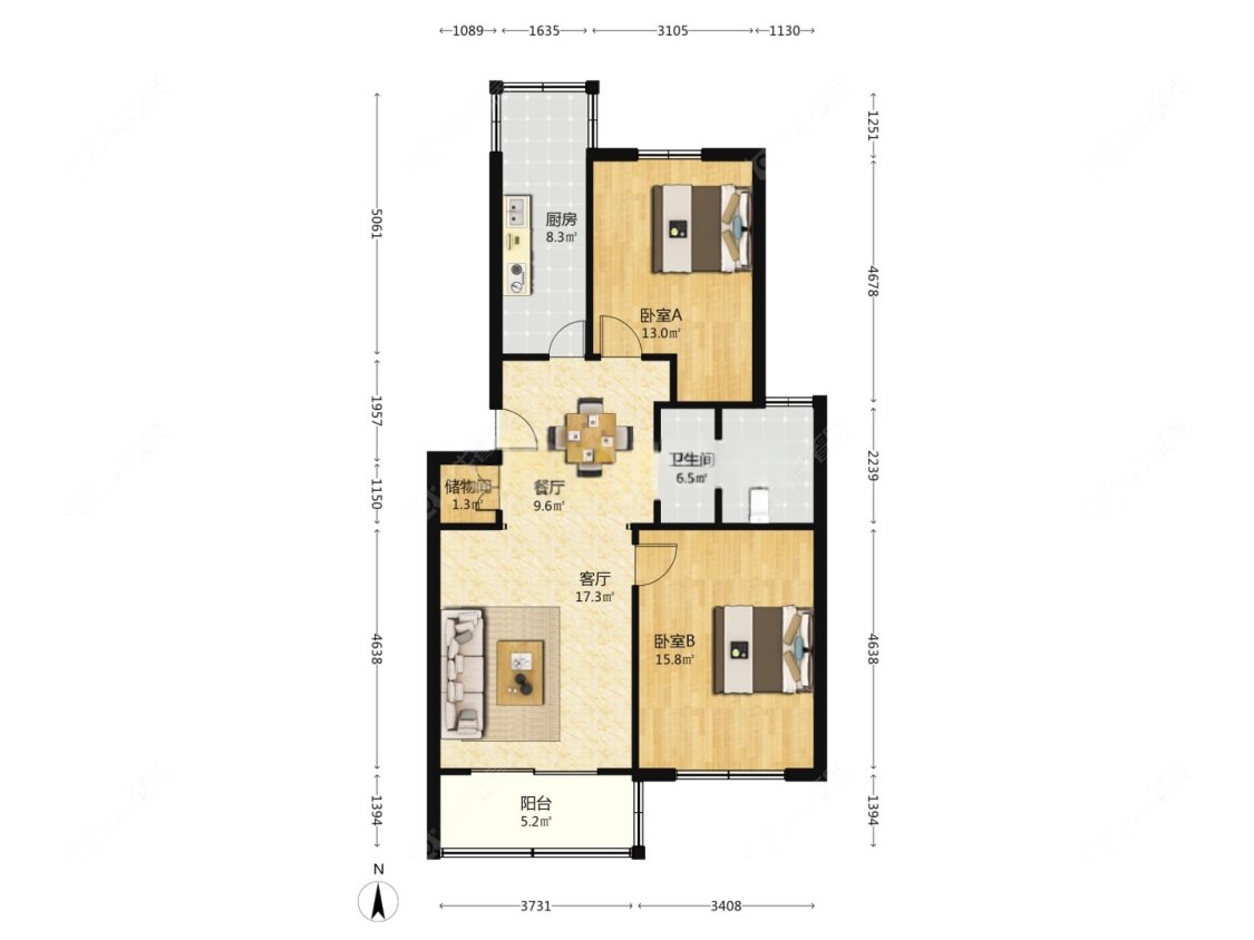 上海乐业公寓在售二手房源户型图_小牛看房